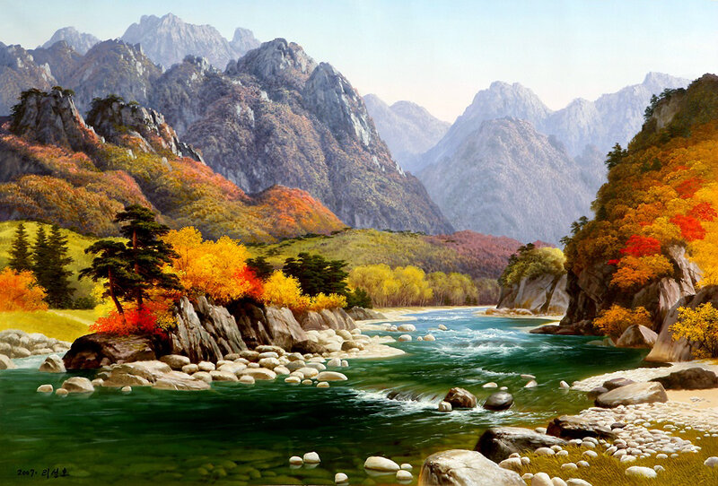 Лисанг. Пейзажи корейского художника Sung Lee.. Краски осени, корейский художник Lee Sung. Корейский художник Kang Jung ho.